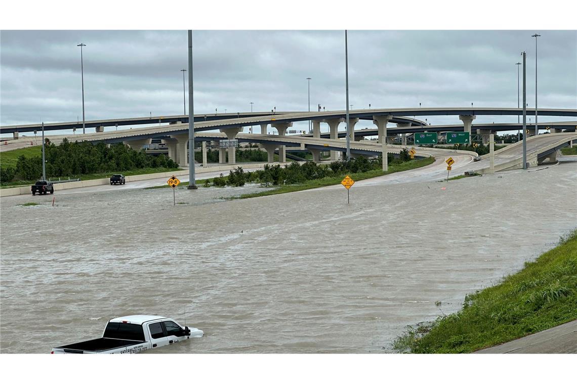 Hurrican Beryl sorgt für überflutete Straßen in Texas.