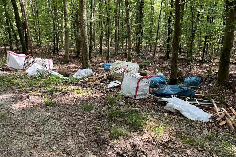 Illegale Müllentsorgung im Hardtwald. Foto: Polizei Ludwigsburg