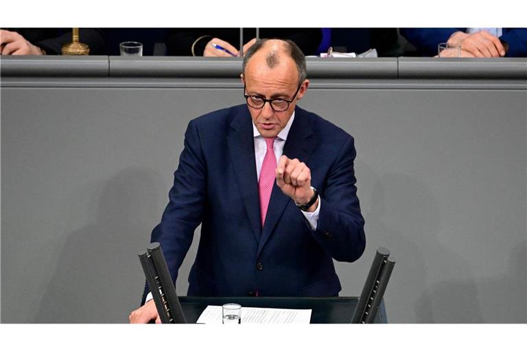 Im Bundestag: Unionskanzlerkandidat Friedrich Merz.