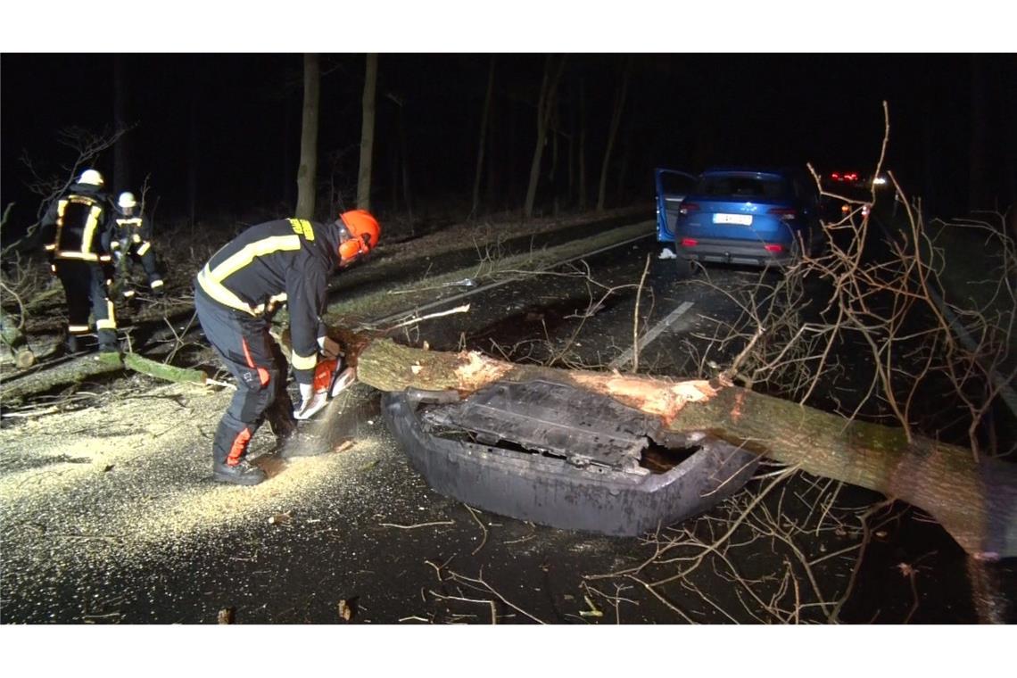 Im Landkreis Emsland fuhr eine Autofahrerin mit ihrem Wagen gegen einen Baum. Sie wurde leicht verletzt.