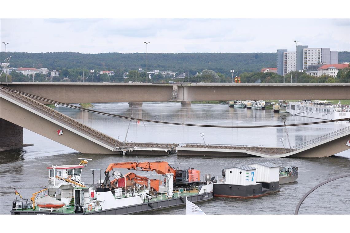 Im September vergangenen Jahres war die Brücke zum Teil eingestürzt. (Archivbild)