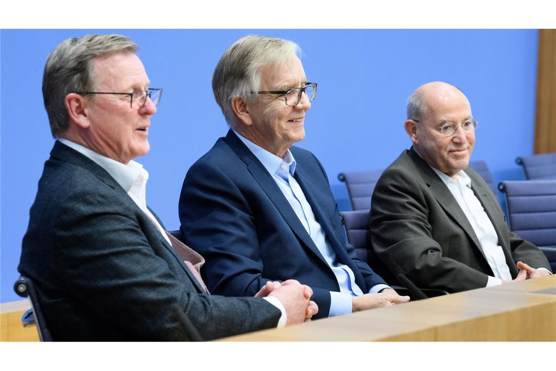 In der Bundespressekonferenz zeigten sich die künftigen Direktkandidaten Bodo Ramelow, Dietmar Bartsch und Gregor Gysi recht siegesgewiss.