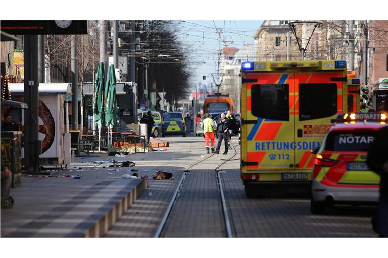 In der Mannheimer Innenstadt läuft ein großer Polizeieinsatz.