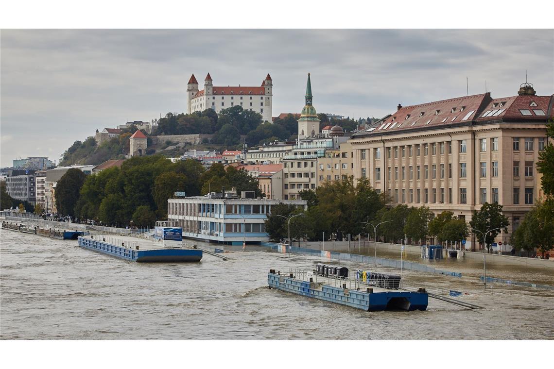 In der slowakische Hauptstadt Bratislava hat das Hochwasser v