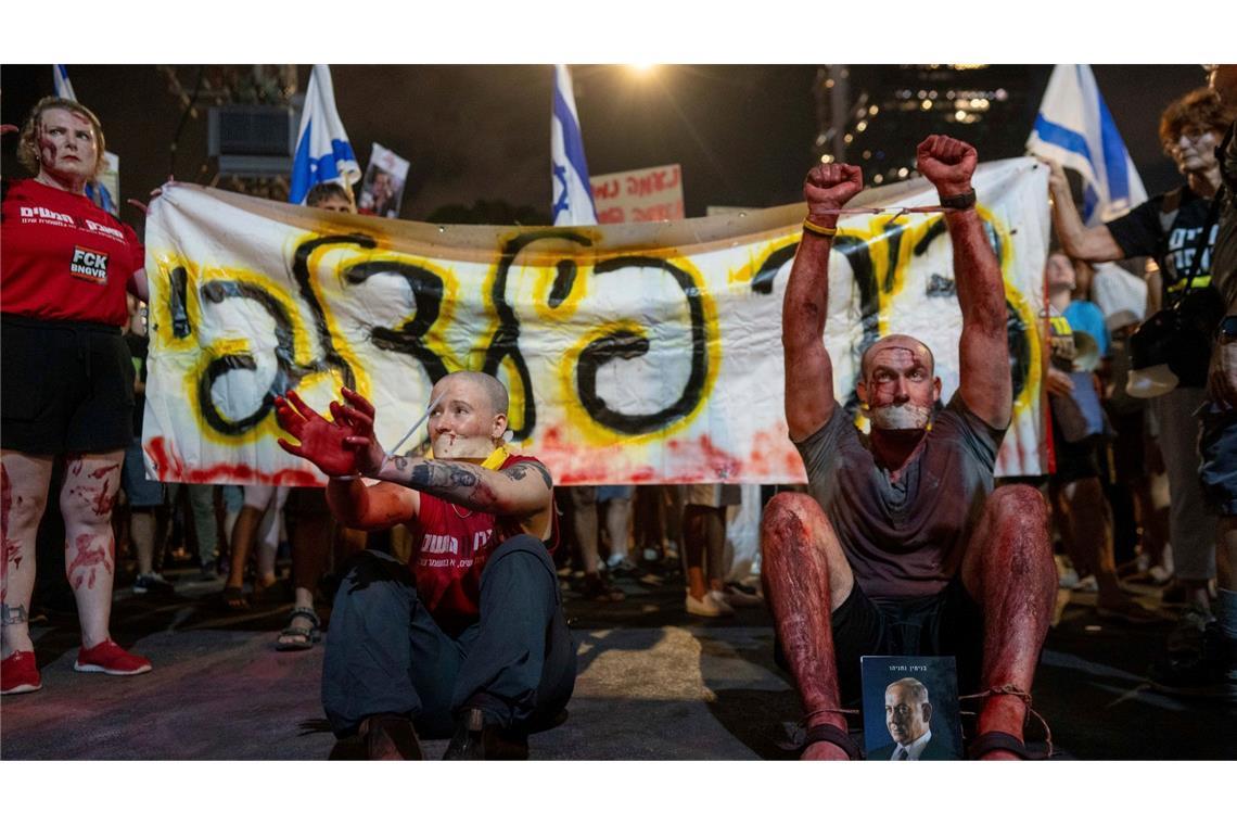 In Israel gibt es immer wieder Demonstrationen für die Freilassung der noch im Gazastreifen festgehaltenen Geiseln. (Archivbild)