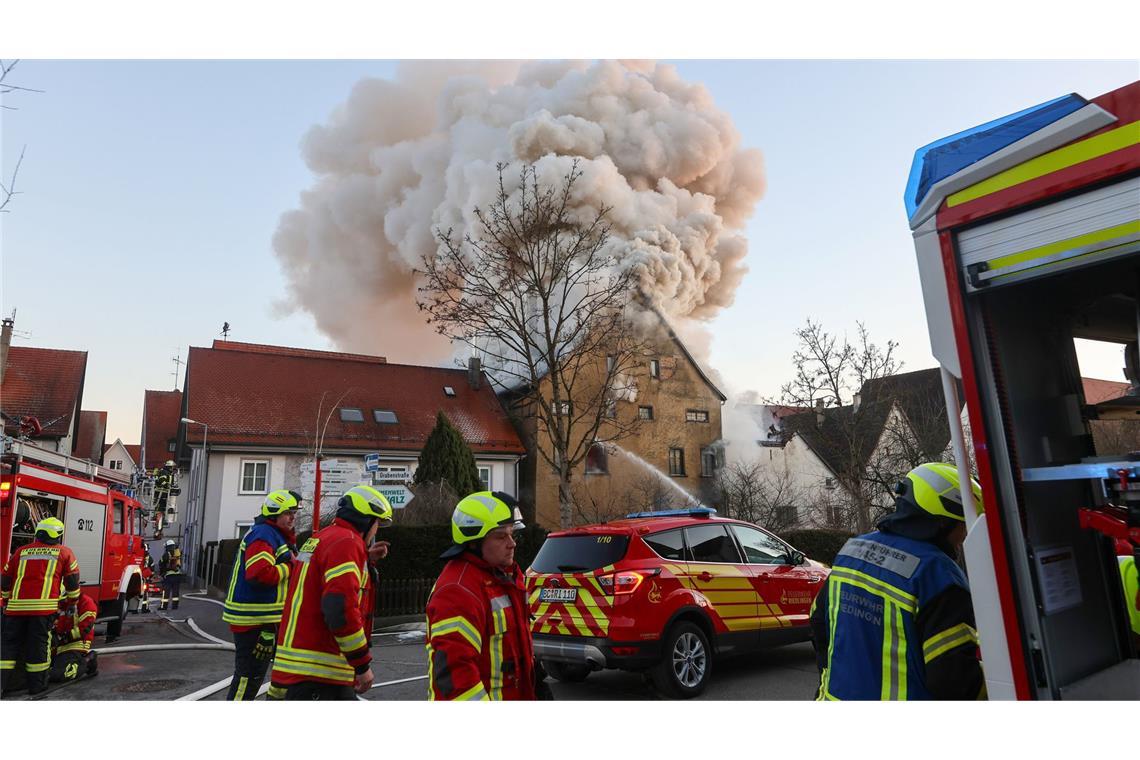 In Riedlingen brennt am Sonntag ein Fachwerkhaus.