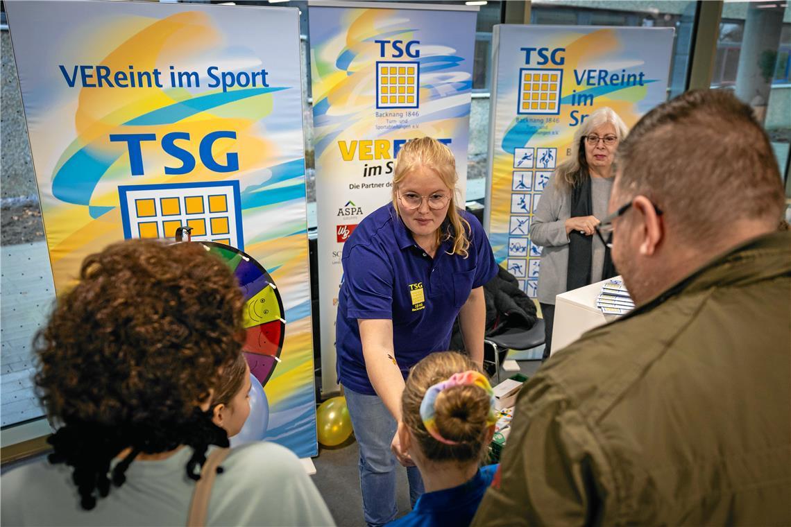 Infostand der TSG Backnang 1846 in der Murrtal-Arena.