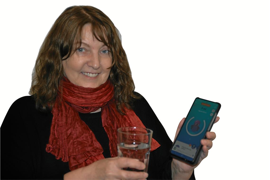 Ingrid Knack testet eine Wassertrink-App. Foto: privat