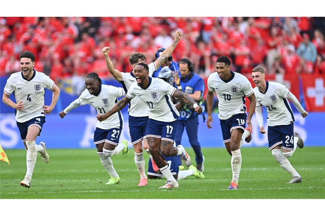 Jubel bei den Engländern: England gewinnt das Viertelfinale der Fußball-EM gegen die Schweiz