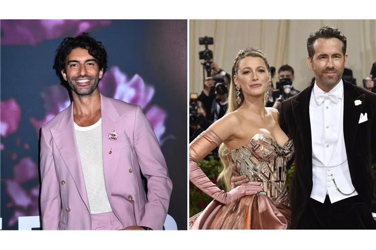 Justin Baldoni (links) war mit Blake Lively in dem Film „Nur noch ein einziges Mal“ – und verklagt nun sie und ihren Ehemann Ryan Reynolds auf Schadensersatz.