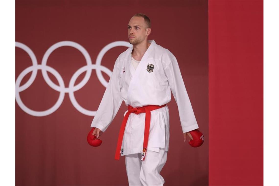 Deutsche werfen Karate-Gegnern Absprache vor Kam in Tokio nicht über die Vorrunde hinaus: Karateka Noah Bitsch. Foto: Jan Woitas/dpa