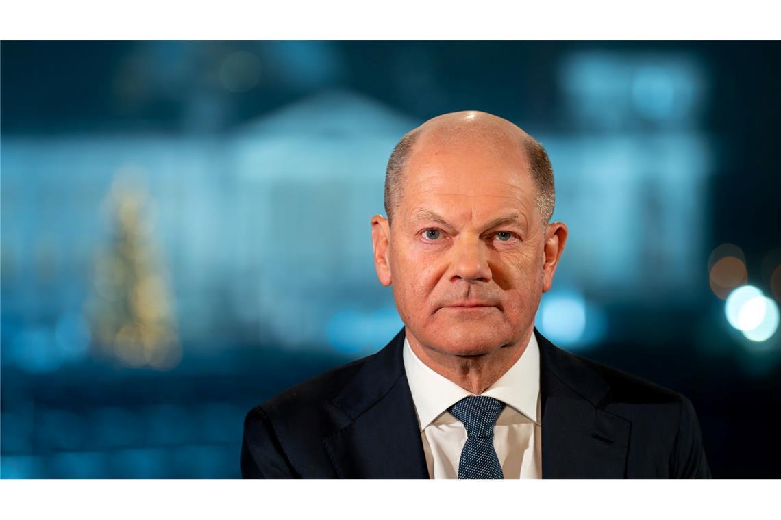 Kanzler Scholz versichert Bürgern, die Ukraine werde weiter unterstützt.