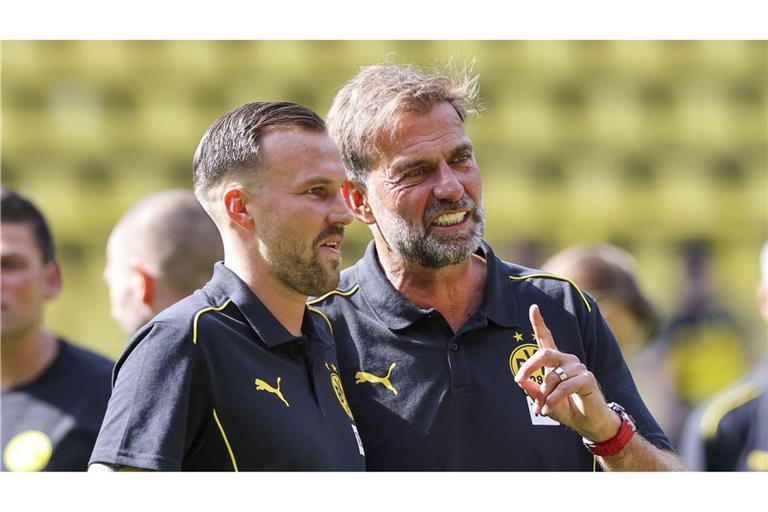 Kevin Großkreutz (links) mit Jürgen Klopp