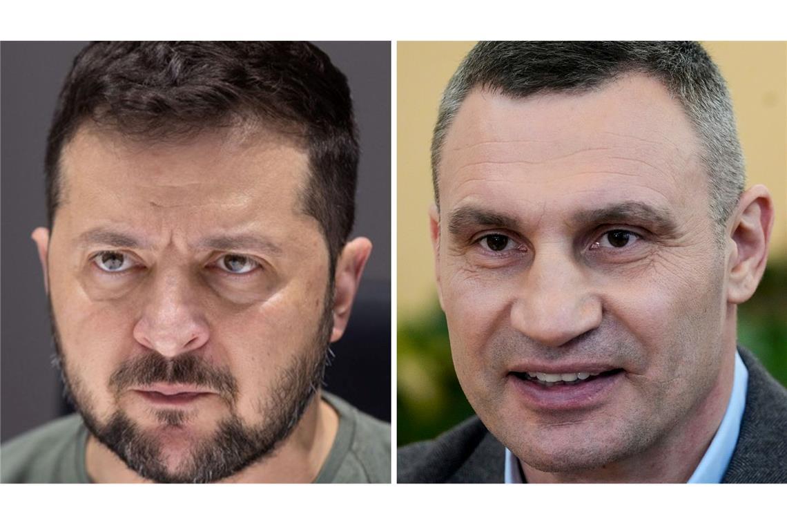 Kiews Bürgermeister Klitschko (r) beklagt eine Einmischung in seine Amtsgeschäfte durch den neuen von Selenskyj eingesetzten Militärgouverneur der Stadt. (Archivbild)