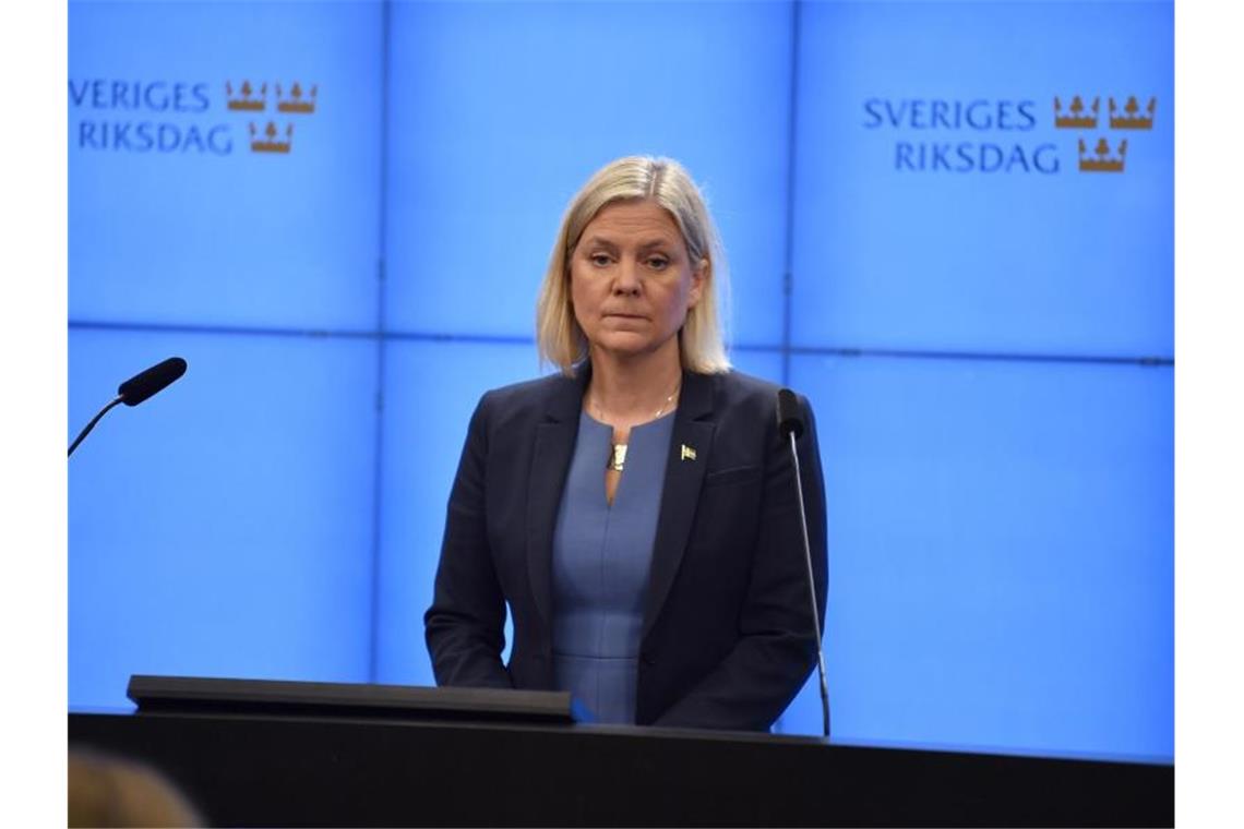 Neue schwedische Ministerpräsidentin tritt zurück Kurz nach ihrer Wahl zur ersten schwedischen Regierungschefin ist Magdalena Andersson wieder zurückgetreten. Foto: Pontus Lundahl/Tt/TT NEWS AGENCY/AP/dpa