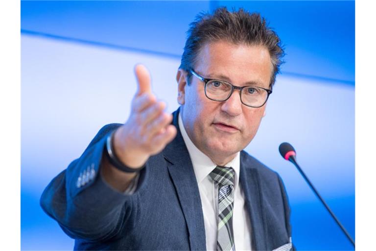 Landwirtschaftsminister Peter Hauk (CDU) spricht bei einer Pressekonferenz. Foto: Sebastian Gollnow/dpa/Archivbild