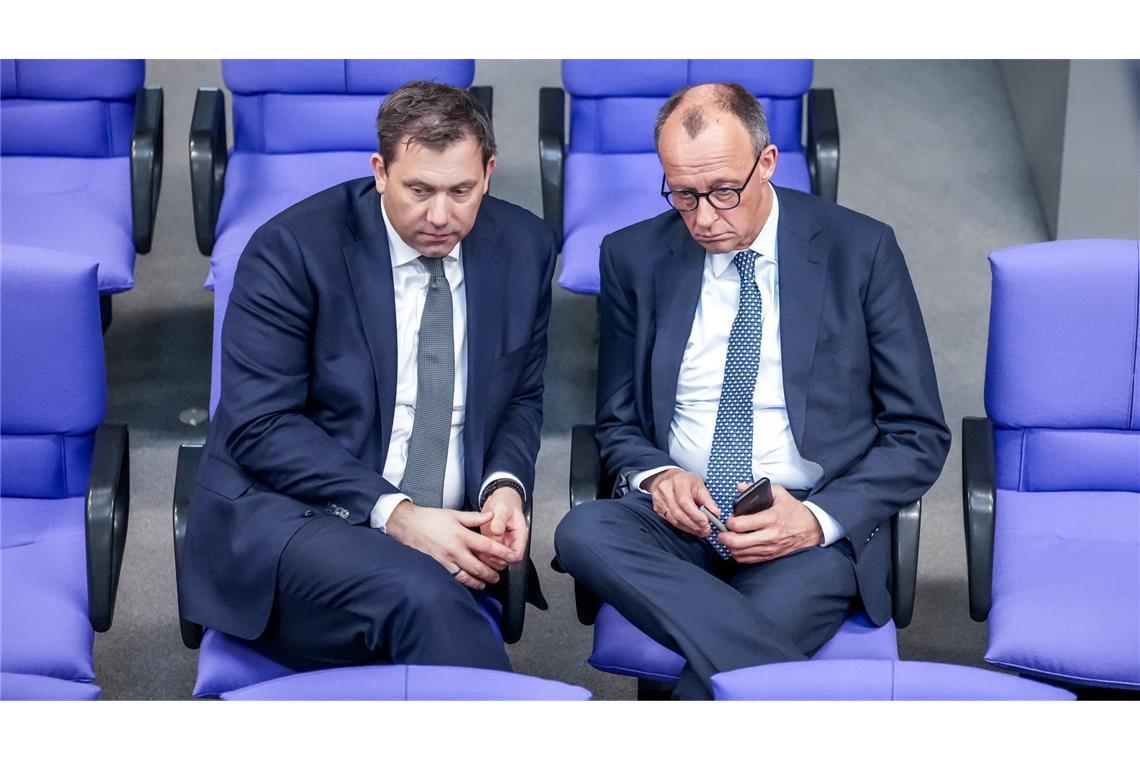 Lars Klingbeil (links) und Friedrich Merz