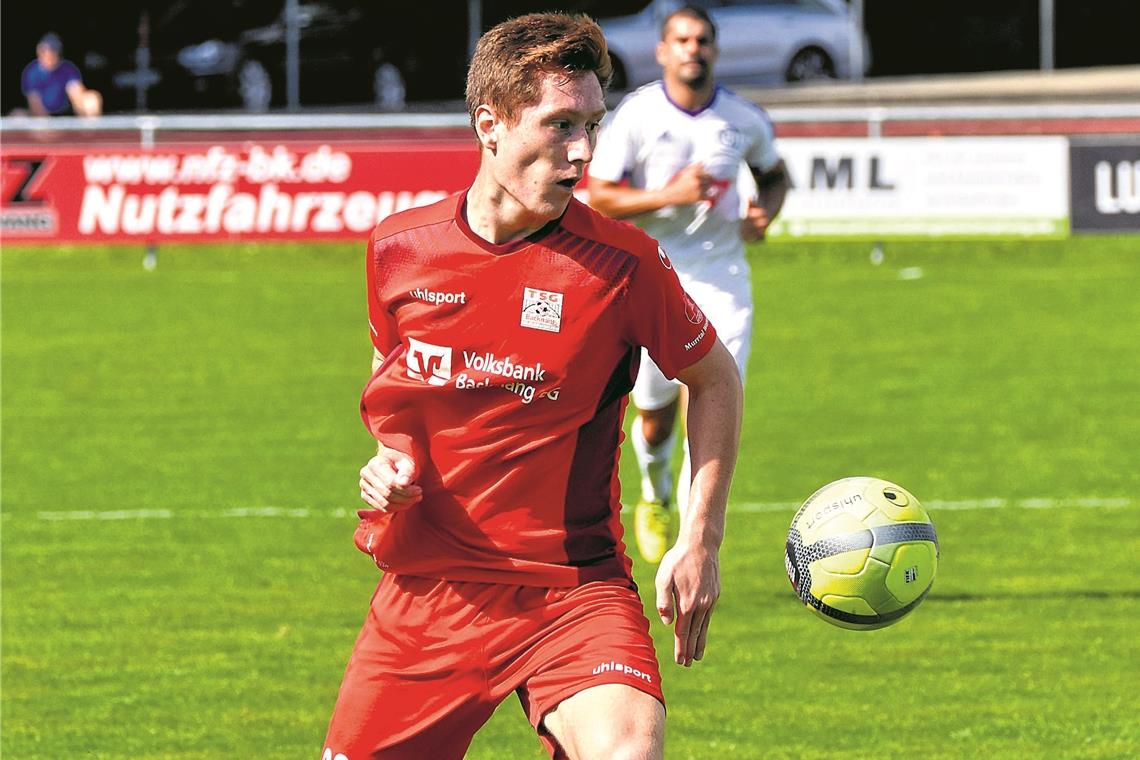 TSG möchte nicht nachlassen Leon Maier hat es im offensiven TSG-Mittelfeld schon auf 13 Einsätze gebracht. Foto: T. Sellmaier