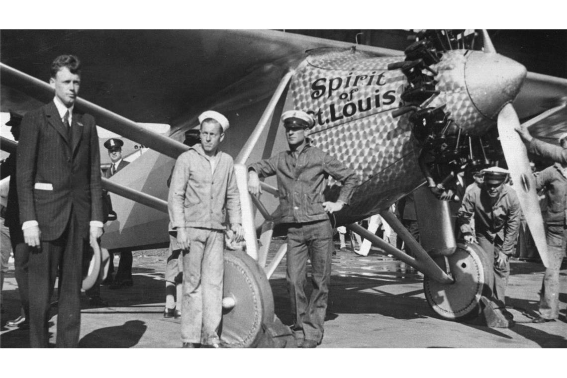 Lindbergh nach seiner legendären Atlantik-Überquerung. (Archivbild)