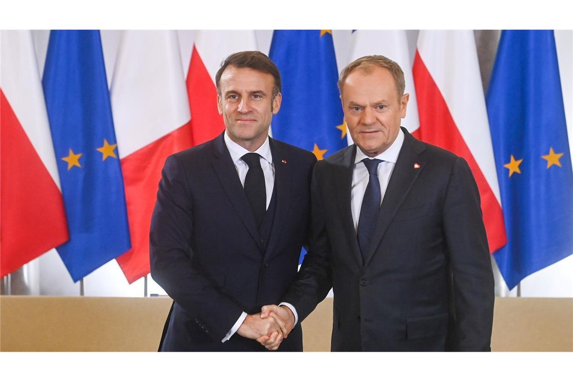 Macron und Tusk beraten über Ukraine.