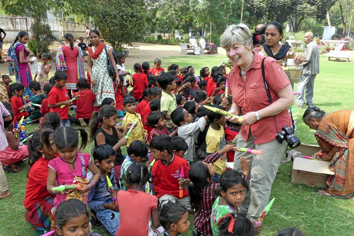 Förderung für sieben Klimaschutzprojekte Marianne Frank-Mast aus Althütte hat schon viele Hilfsprojekte in Indien angestoßen und begleitet. Auch den Klimaschutz hat sie dabei im Blick. Archivfoto: privat