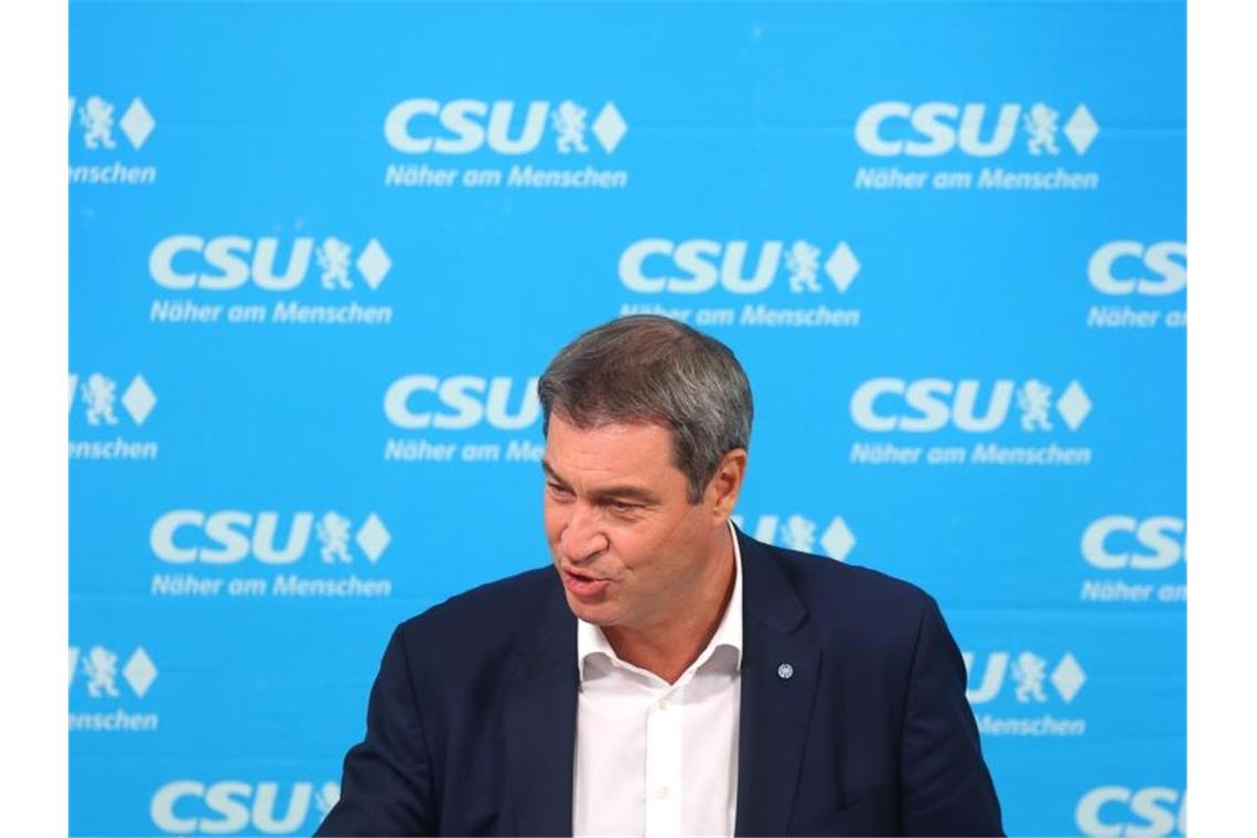 Markus Söder, CSU Vorsitzender, spricht. Foto: Karl-Josef Hildenbrand/dpa