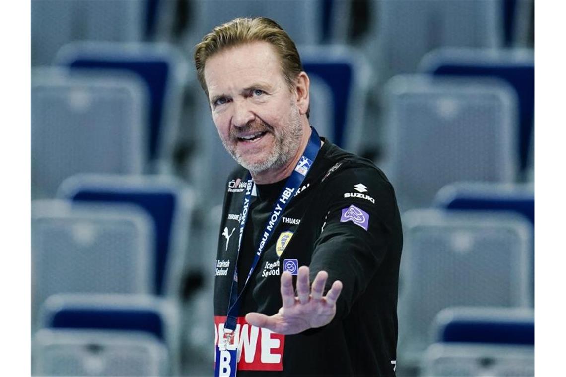 Reisebeschränkung: Spiel-Verschiebung für Rhein-Neckar Löwen Martin Schwalb, Trainer der Rhein-Neckar Löwen. Foto: Uwe Anspach/dpa/Archivbild