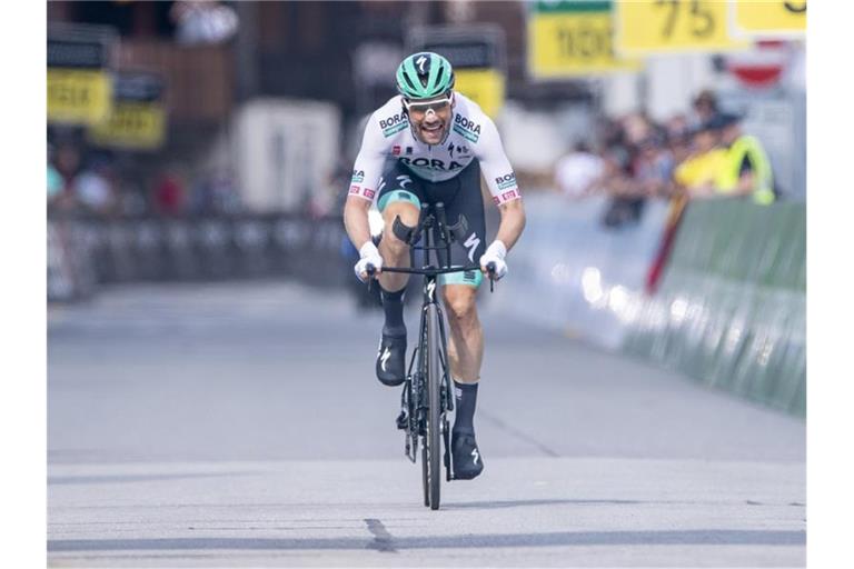 Maximilian Schachmann aus Deutschland vom Team Bora hansgrohe in Aktion. Foto: Urs Flueeler/KEYSTONE/dpa/Archivbild