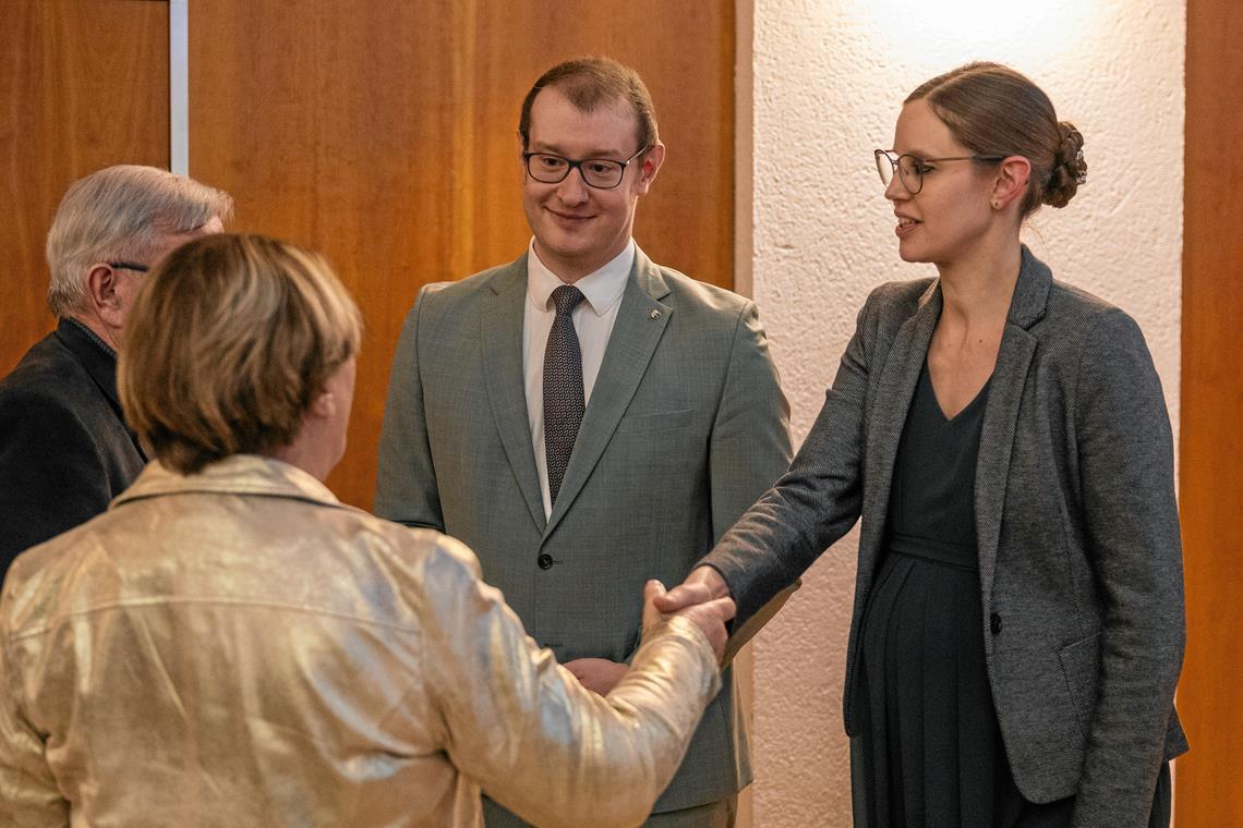 Maximilian und Kerstin Friedrich vor einem Monat beim Neujahrsempfang im Backnanger Bürgerhaus.