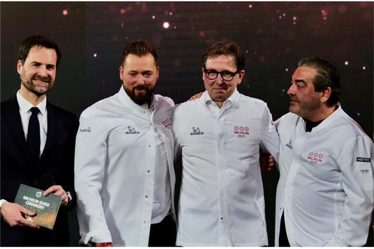 Michelin-Chef Gwendall Poullennec, Steirerek-Team Michael Bauböck und Heinz Reitbauer sowie Juan Amador.