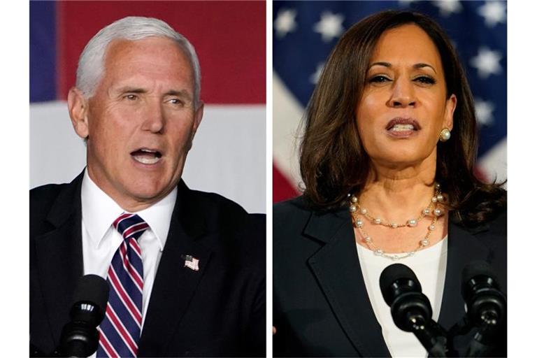 Mike Pence und Kamala Harris treffen in einem TV-Duell aufeinander. Foto: Robert F. Bukaty/Carolyn Kaster/AP/dpa