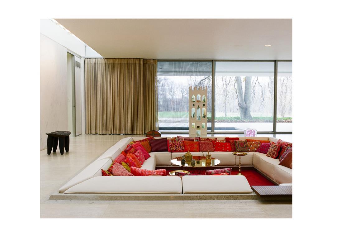 „Miller House“ von Eero Saarinen in den USA von 1957 für den Industriellen Irvin Miller und seine Frau Xenia Simons Miller. Das Anwesen wurde im Jahr 2000 für zwei Millionen Dollar saniert.