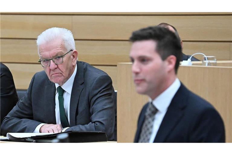 Ministerpräsident Winfried Kretschmann (links) mit CDU-Landeschef Manuel Hagel