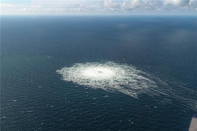 Nach dem Anschlag auf die Pipeline tritt in der Ostsee Gas aus.