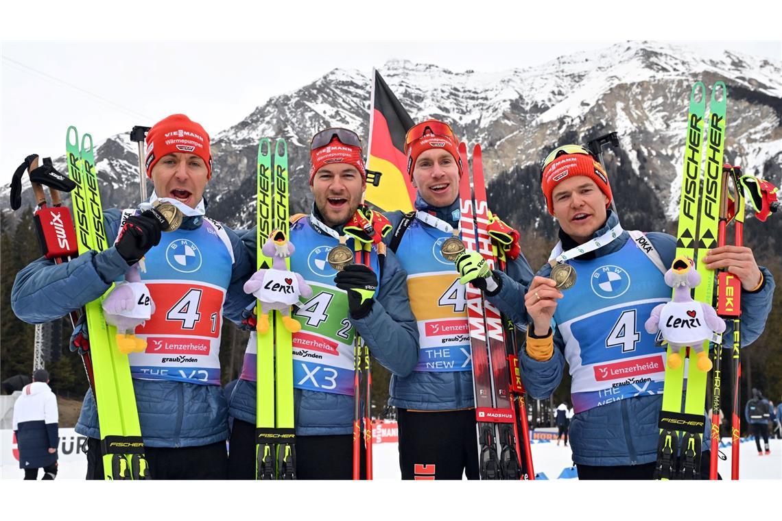 Nach fünf Jahren wieder eine Medaille: Die DSV-Männer mit Bronze.