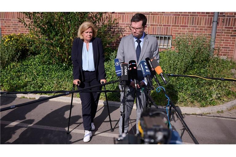 Nancy Faeser bei einem Pressetermin am 26. August.