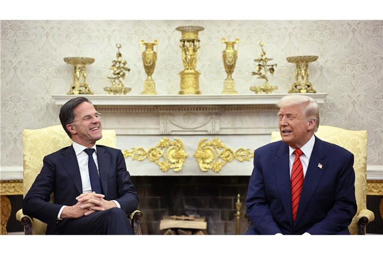 Nato-Chef Rutte und US-Präsident Trump bei einem Treffen im Weißen Haus.