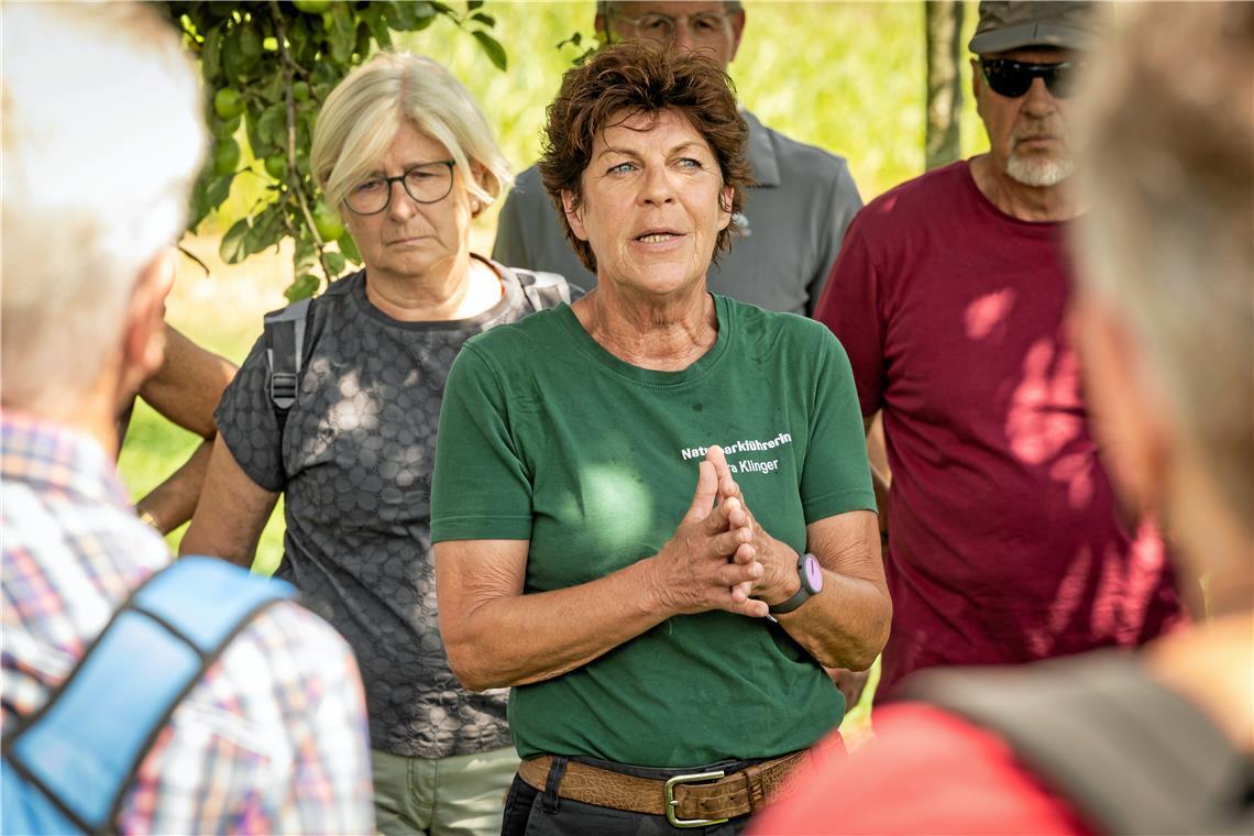 Naturparkführerin Petra Klinger weiß viel Interessantes über die Kulturlandschaft im Raum Backnang zu berichten.