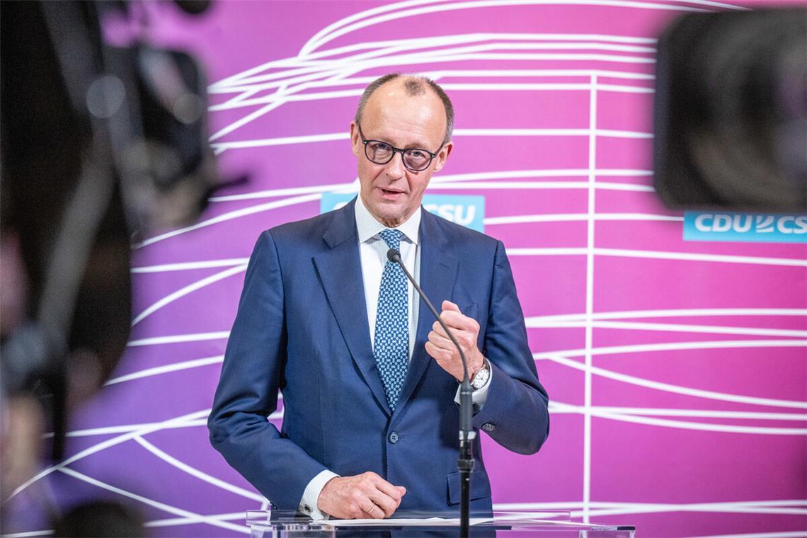 Neue Töne: Unionskanzlerkandidat Friedrich Merz spricht freundlich über die Grünen.Neue Töne: Unionskanzlerkandidat Friedrich Merz spricht freundlich über die Grünen.