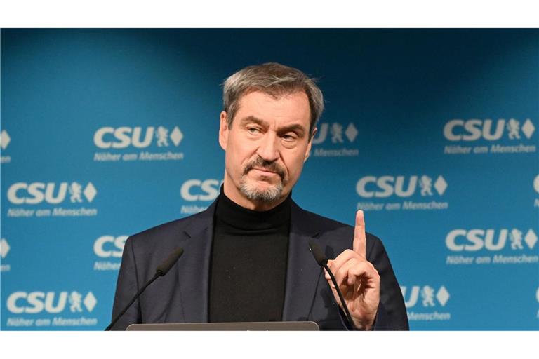 Nicht mit den Grünen, der FDP, der SPD unter Scholz: CSU-Chef Markus Söder gibt den Kurs vor.