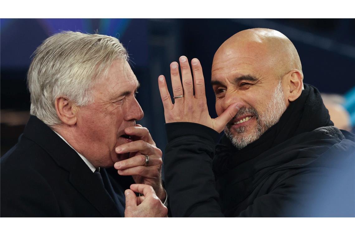 Nur einer wird nach dem nächsten Duell von Carlo Ancelotti (l) und Pep Guardiola noch lachen.