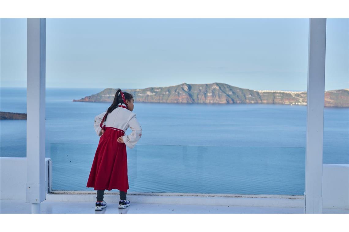 Nur wenige Touristen halten sich derzeit auf Santorini auf.