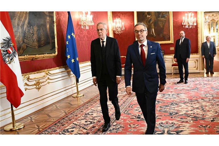 Österreichs Bundespräsident Alexander Van der Bellen (links) mit FPÖ-Chef  Herbert Kickl.