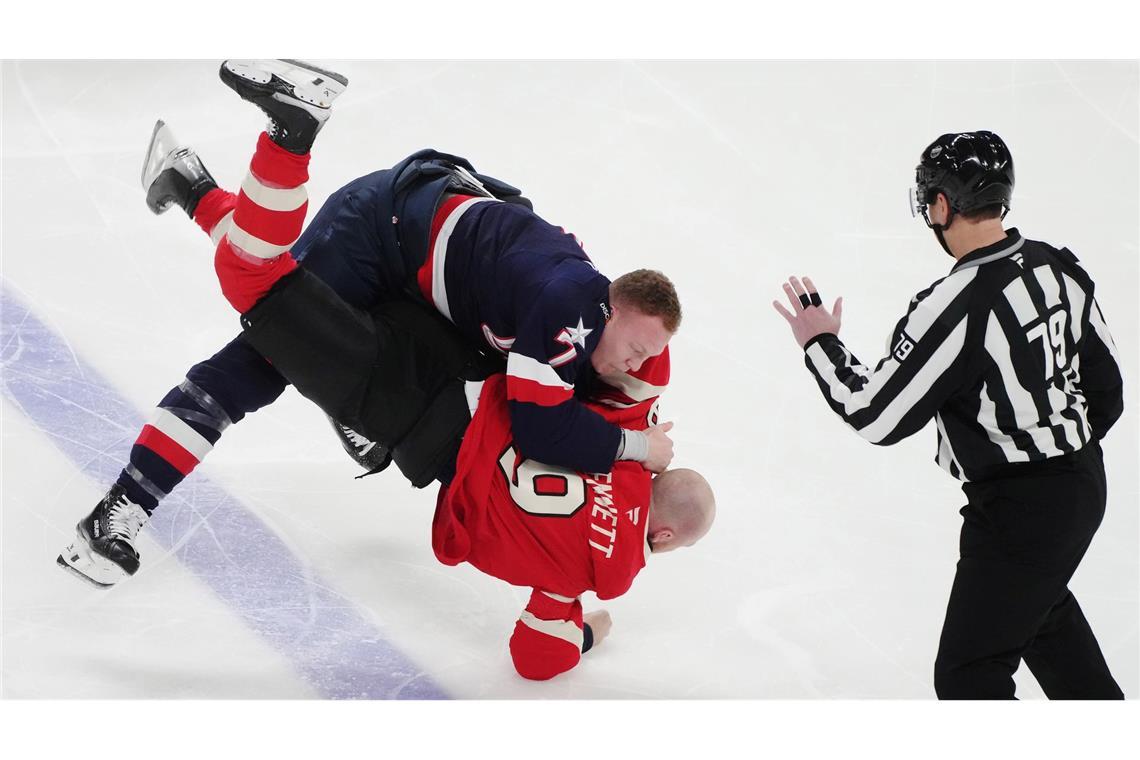 Ohne Puck: USA-Star Tkachuk vs. Kanadas Bennett im 4 Nations-Duell