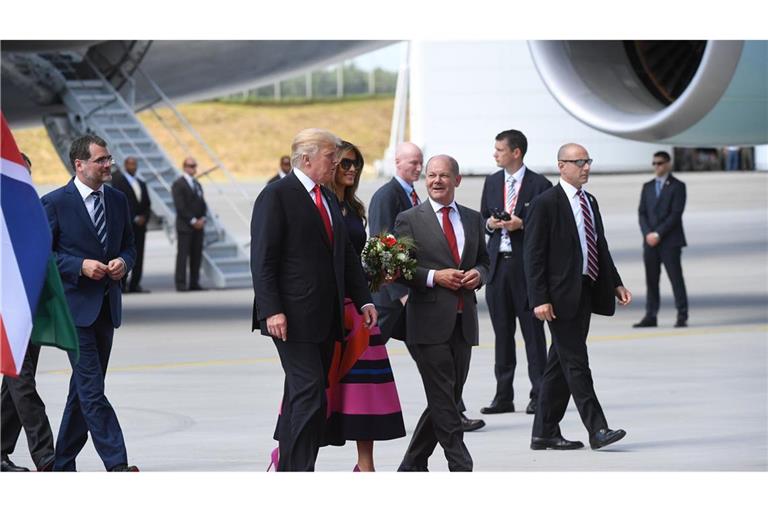 Olaf Scholz und Donald Trump beim G20-Gipfel 2017, als Scholz nach Bürgermeister von Hamburg war.