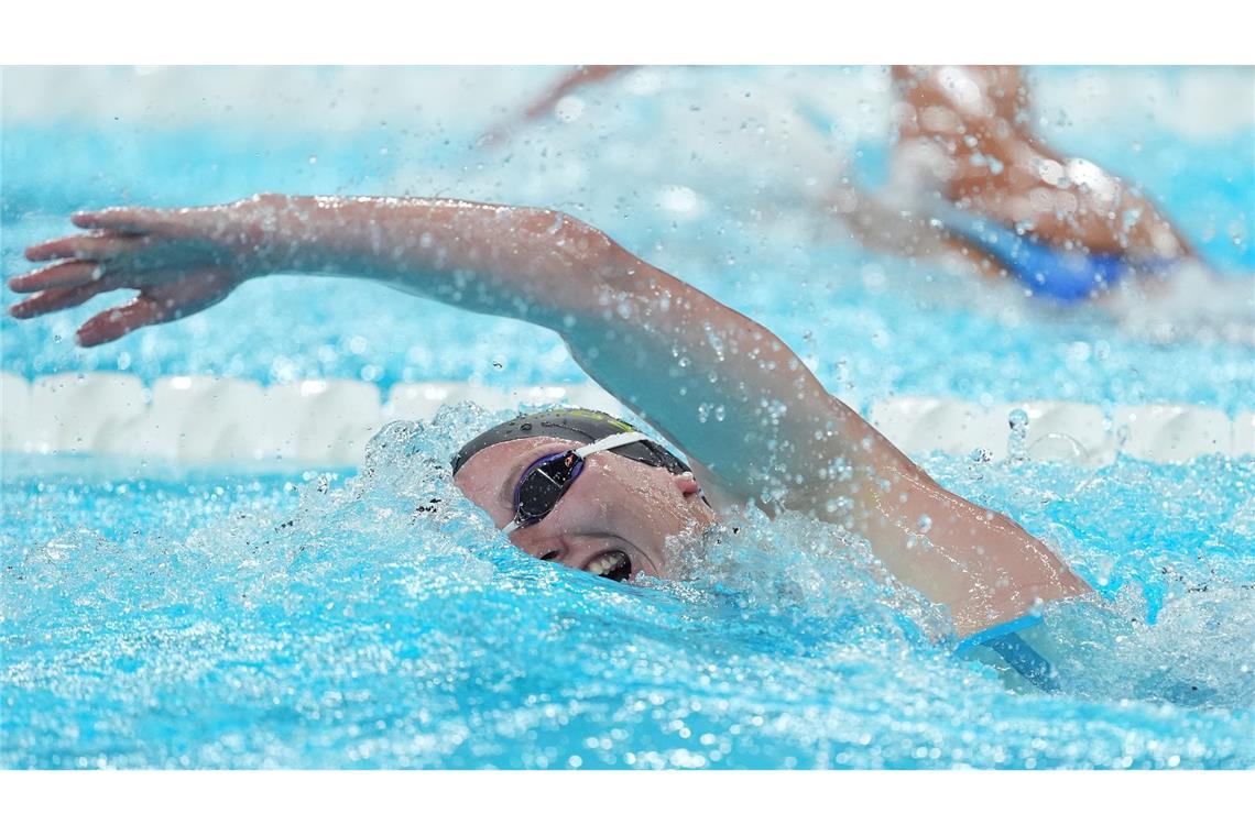 Olympische Spiele 2024 in Paris: Isabel Gose aus Deutschland nimmt an dem Wettkampf 400m Freistil teil.