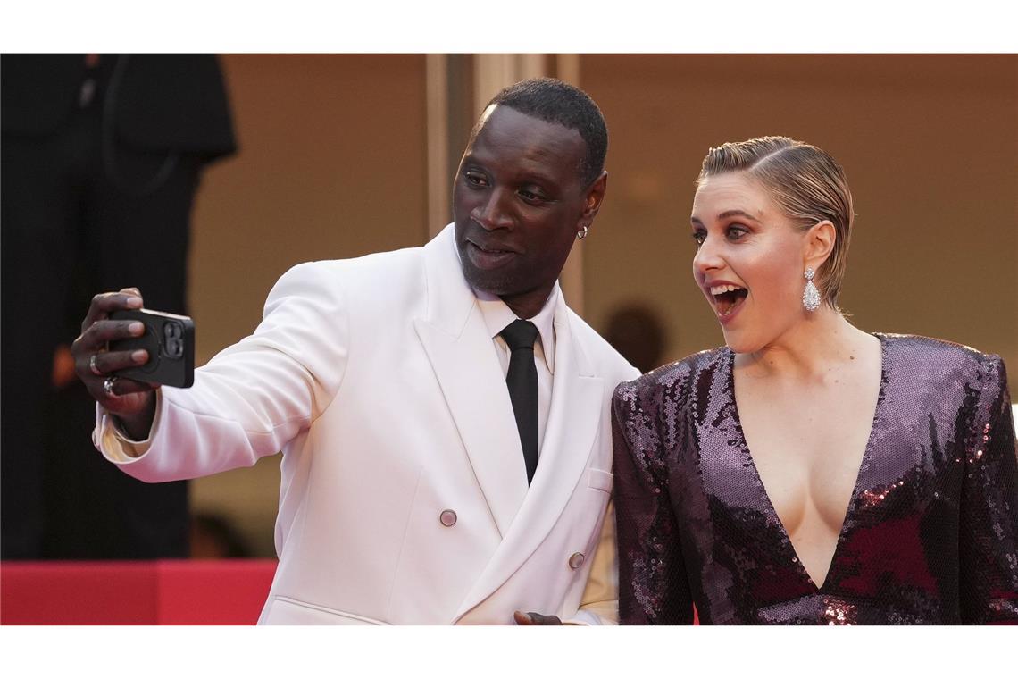 Omar Sy, Schauspieler und Mitglied der diesjährigen Cannes-Jury, und Greta Gerwig, Präsidentin der diesjährigen Cannes-Jury