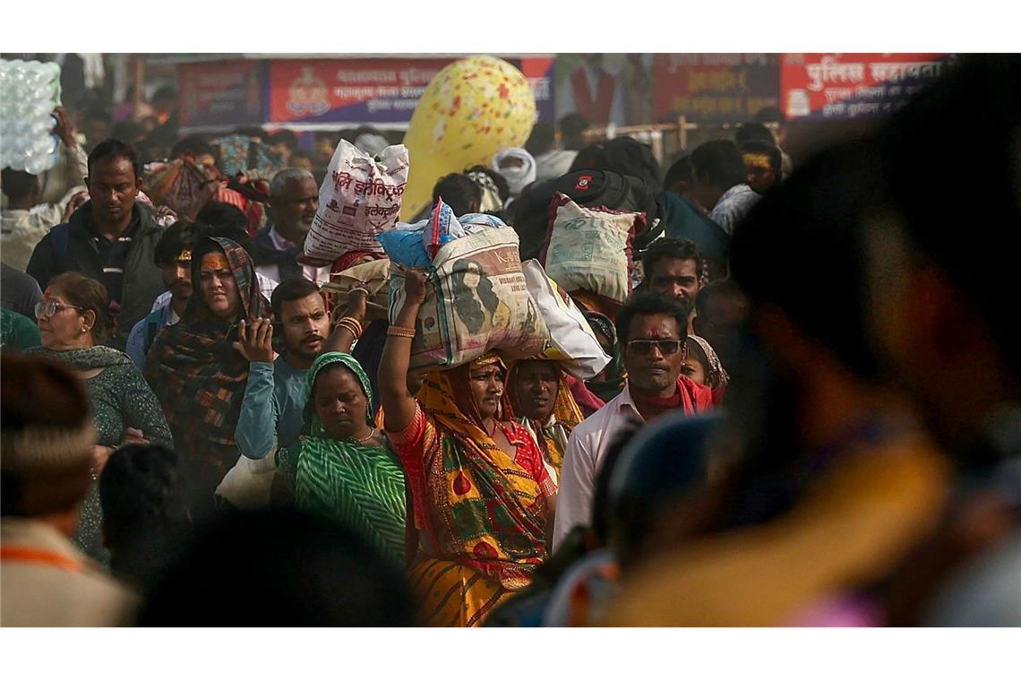 Pilger beim Hindu-Fest Maha Kumbh Mela.