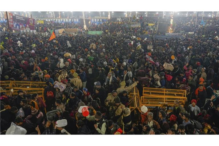 Pilger beim Hindu-Fest Maha Kumbh Mela.