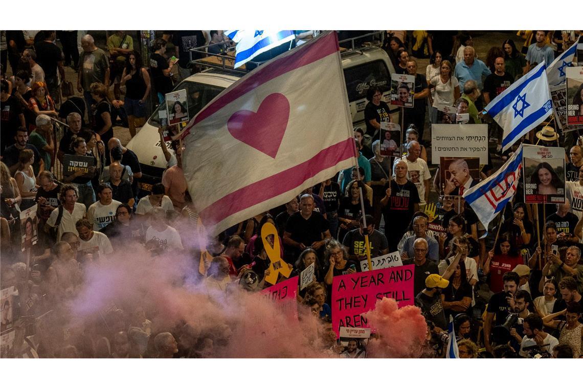 Protest für Geisel-Deal in Tel Aviv kurz vor dem Jahrestag des Hamas-Massakers.